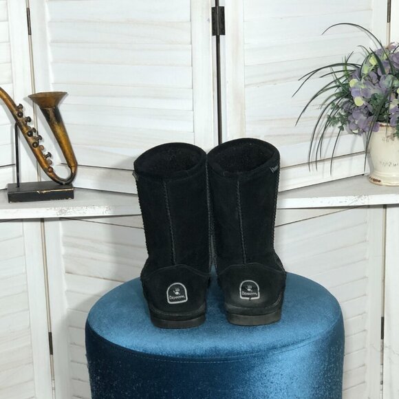 Bearpaw Black Suede Boots Wool Lining Size 8 - Picture 4 of 6